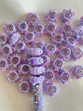 5pcs/pack purple butterfly and flower fancy beads for DIY chains and pens
